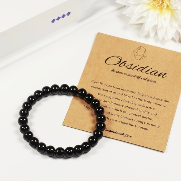 Healing Bracelet Obsidian Handcrafted - Picture 6 of 8